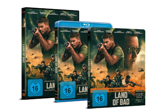 Land of Bad - Packshots - Liam Hemsworth - Russell Crowe - Milo Ventimiglia - Heroes - Ricky Whittle - The 100